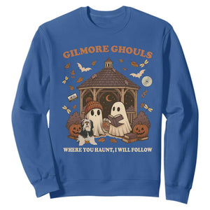 Gilmore Ghouls Halloween Sweatshirt Retro Book Lover Cute Ghost Fall Pumpkin TS10 Royal Blue Print Your Wear