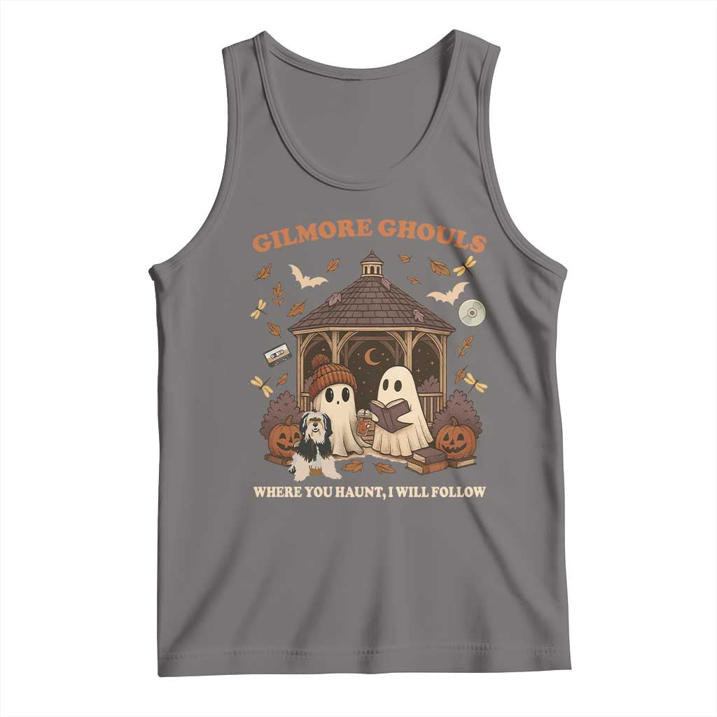 Gilmore Ghouls Halloween Tank Top Retro Book Lover Cute Ghost Fall Pumpkin TS10 Deep Heather Print Your Wear