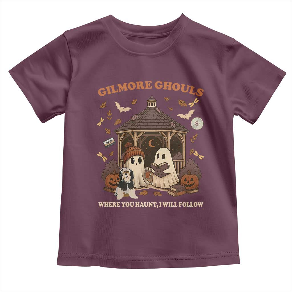 Gilmore Ghouls Halloween Toddler T Shirt Retro Book Lover Cute Ghost Fall Pumpkin TS10 Maroon Print Your Wear