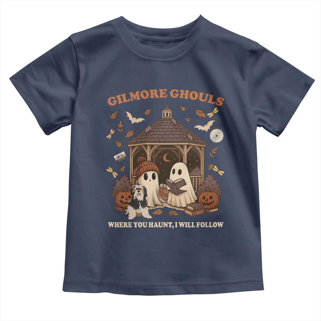 Gilmore Ghouls Halloween Toddler T Shirt Retro Book Lover Cute Ghost Fall Pumpkin TS10 Navy Print Your Wear