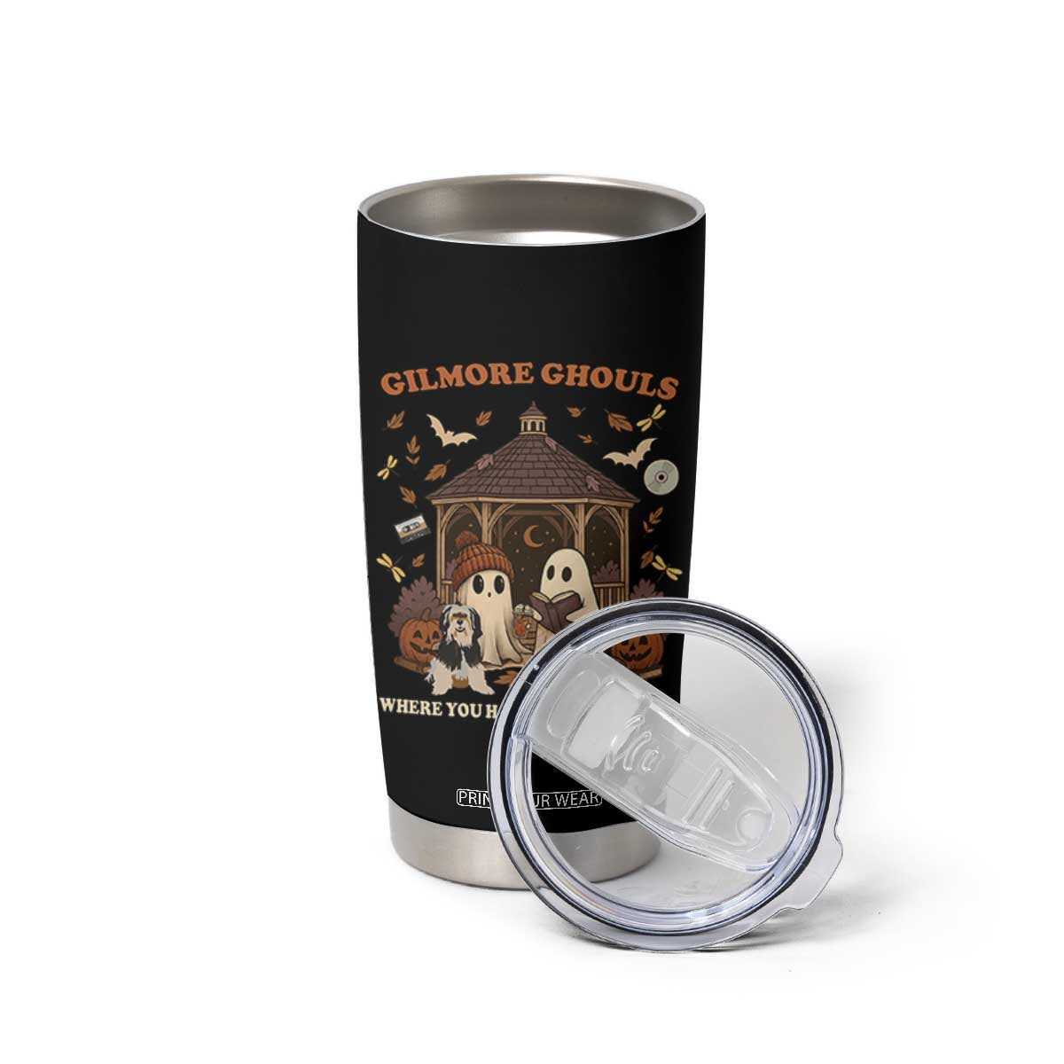 Gilmore Ghouls Halloween Tumbler Cup Retro Book Lover Cute Ghost Fall Pumpkin TS10 Print Your Wear