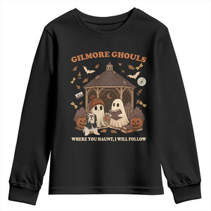 Gilmore Ghouls Halloween Youth Sweatshirt Retro Book Lover Cute Ghost Fall Pumpkin TS10 Black Print Your Wear