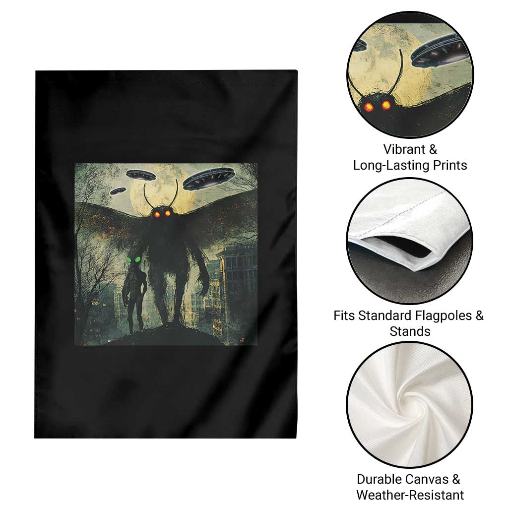 Mothman Aliens Garden Flag Funny Cryptid Alien UFO TS10 Print Your Wear