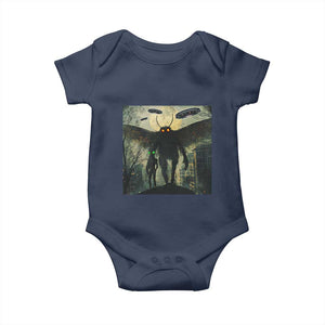Mothman Aliens Baby Onesie Funny Cryptid Alien UFO TS10 Navy Print Your Wear