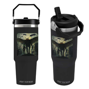 Mothman Aliens Flip Straw Tumbler Funny Cryptid Alien UFO TS10 One Size: 30 oz Black Print Your Wear