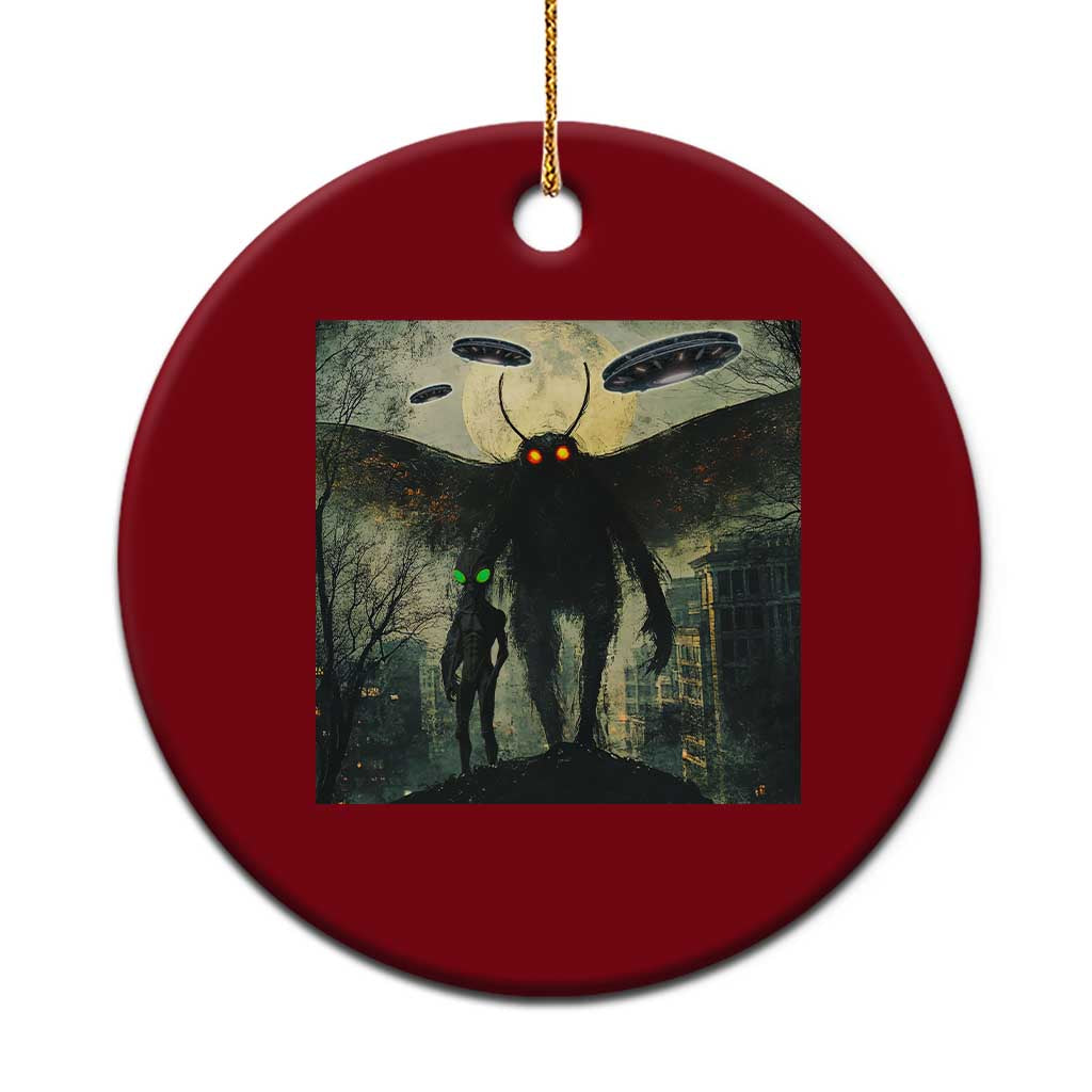 Mothman Aliens Ceramic Ornament Funny Cryptid Alien UFO TS10 1pc Red Print Your Wear