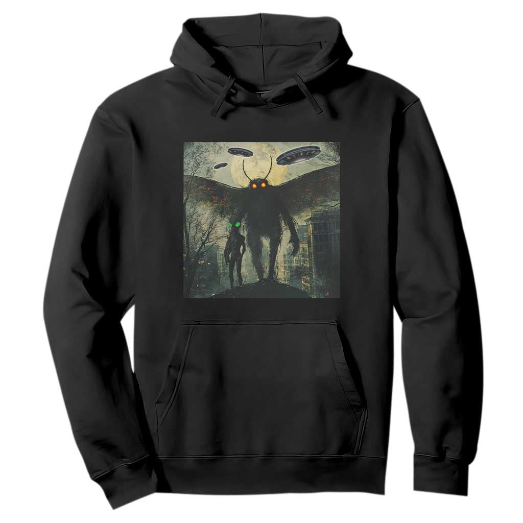 Mothman Aliens Hoodie Funny Cryptid Alien UFO TS10 Black Print Your Wear