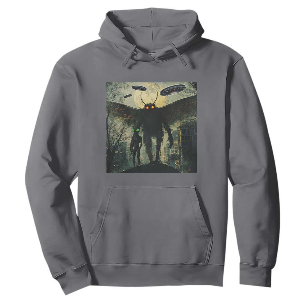 Mothman Aliens Hoodie Funny Cryptid Alien UFO TS10 Charcoal Print Your Wear