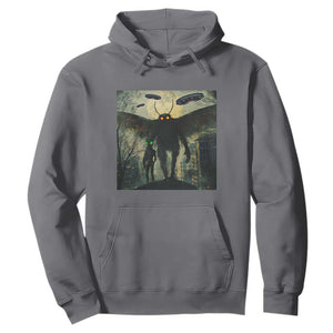 Mothman Aliens Hoodie Funny Cryptid Alien UFO TS10 Charcoal Print Your Wear