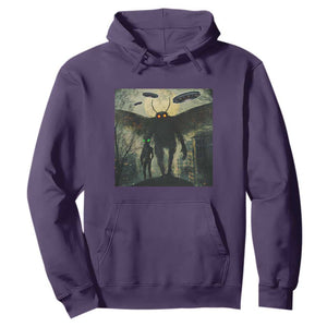 Mothman Aliens Hoodie Funny Cryptid Alien UFO TS10 Purple Print Your Wear