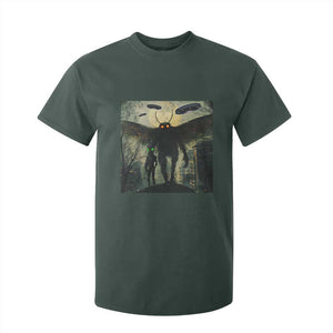 Mothman Aliens T Shirt For Kid Funny Cryptid Alien UFO TS10 Dark Forest Green Print Your Wear