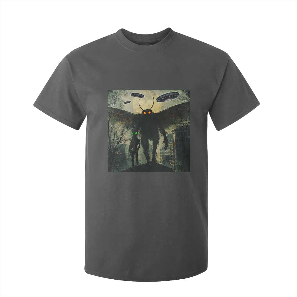 Mothman Aliens T Shirt For Kid Funny Cryptid Alien UFO TS10 Dark Heather Print Your Wear
