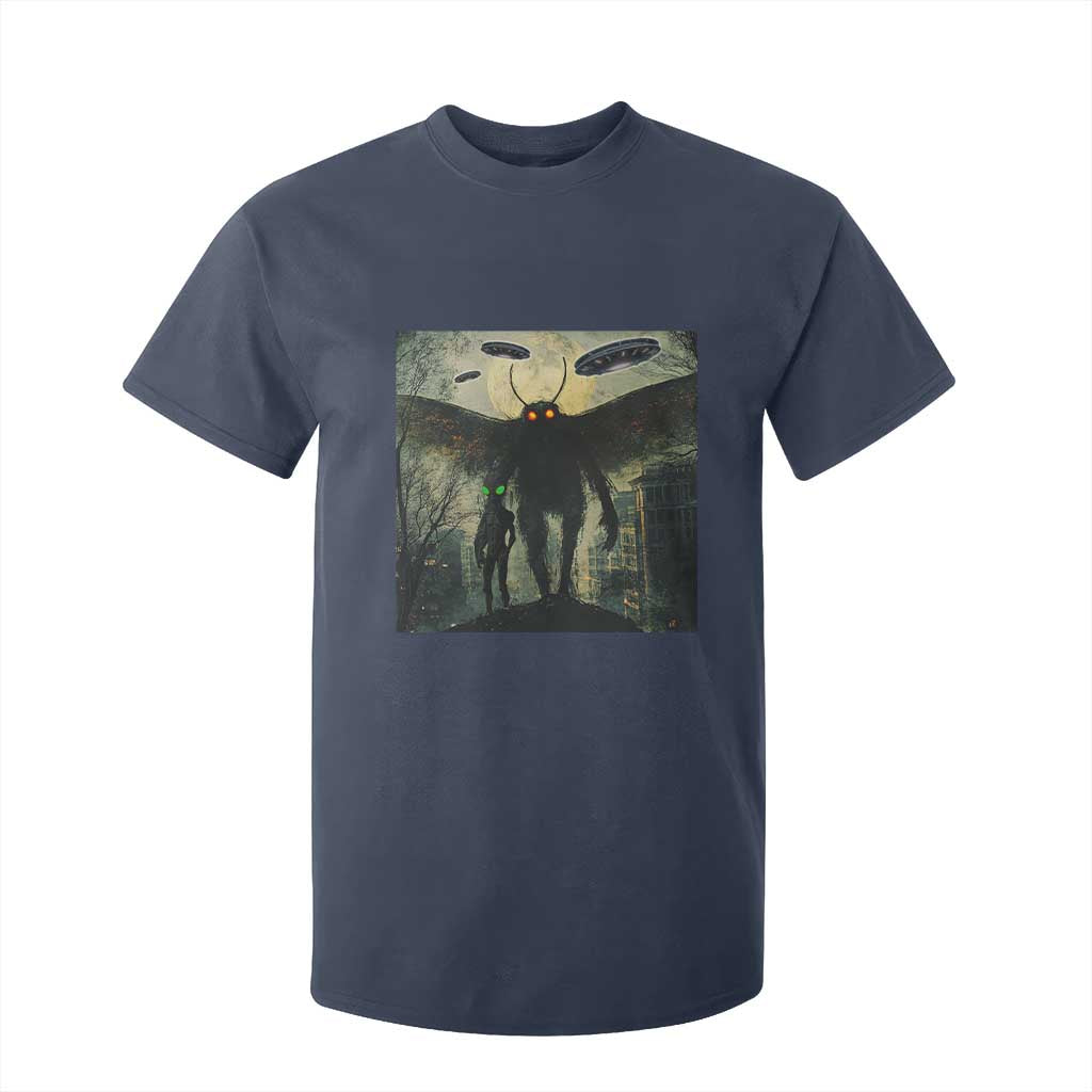 Mothman Aliens T Shirt For Kid Funny Cryptid Alien UFO TS10 Navy Print Your Wear