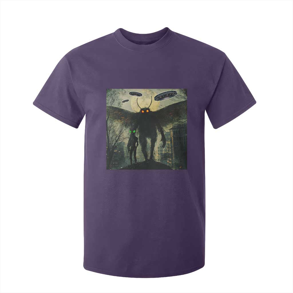 Mothman Aliens T Shirt For Kid Funny Cryptid Alien UFO TS10 Purple Print Your Wear