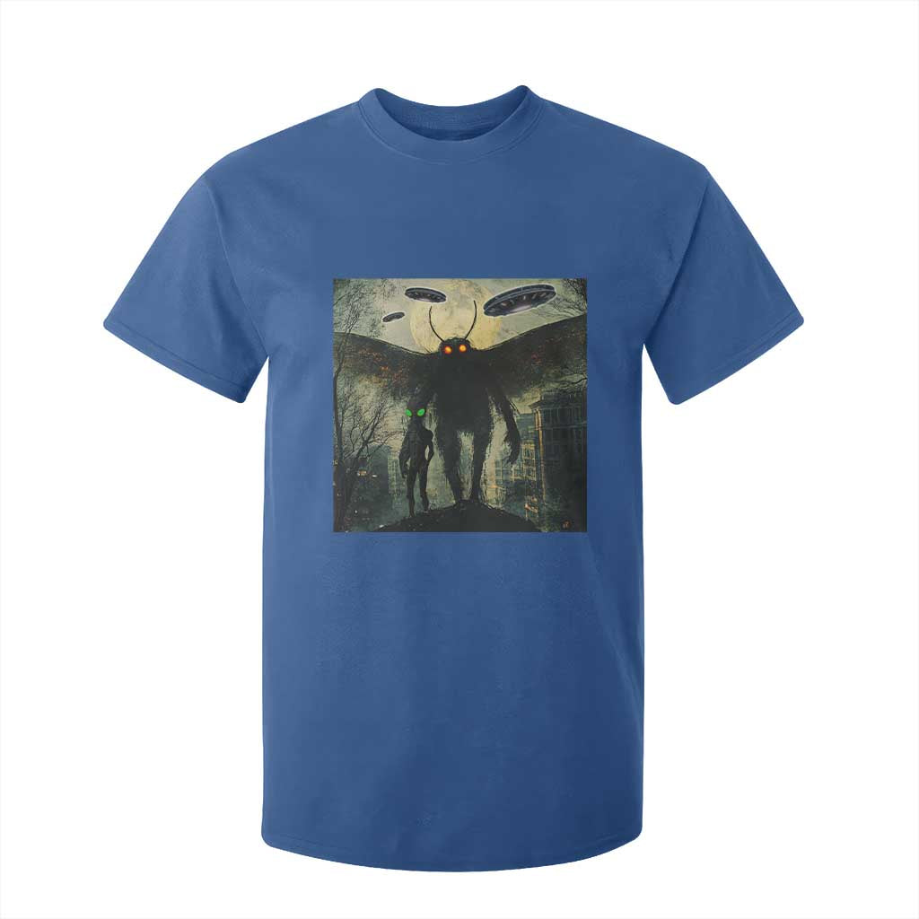 Mothman Aliens T Shirt For Kid Funny Cryptid Alien UFO TS10 Royal Blue Print Your Wear