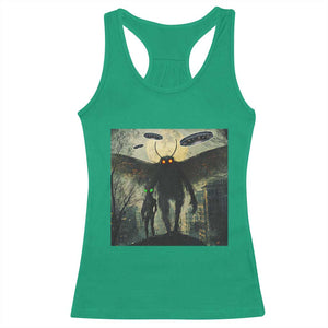 Mothman Aliens Racerback Tank Top Funny Cryptid Alien UFO TS10 Irish Green Print Your Wear
