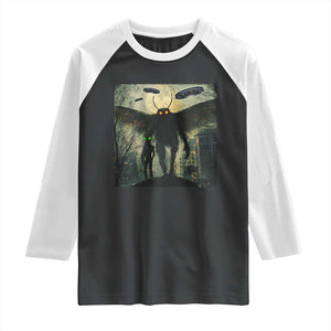 Mothman Aliens Raglan Shirt Funny Cryptid Alien UFO TS10 Black White Print Your Wear