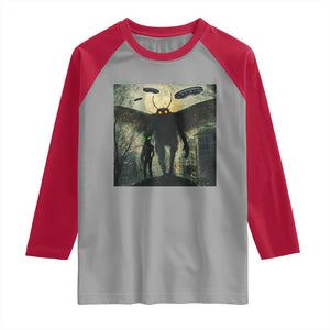 Mothman Aliens Raglan Shirt Funny Cryptid Alien UFO TS10 Sport Gray Red Print Your Wear