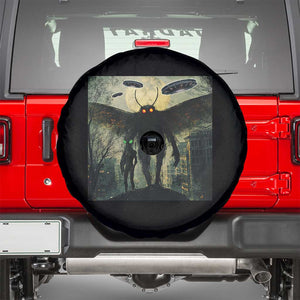 Mothman Aliens Spare Tire Cover Funny Cryptid Alien UFO TS10 Black Print Your Wear