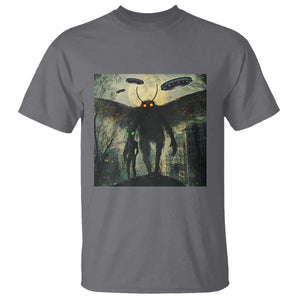 Mothman Aliens T Shirt Funny Cryptid Alien UFO TS10 Charcoal Print Your Wear