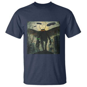 Mothman Aliens T Shirt Funny Cryptid Alien UFO TS10 Navy Print Your Wear