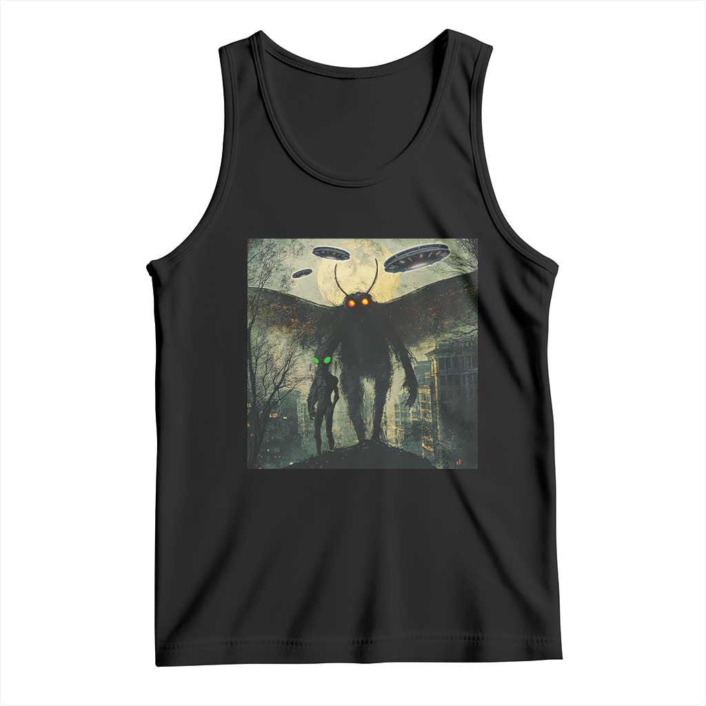 Mothman Aliens Tank Top Funny Cryptid Alien UFO TS10 Black Print Your Wear