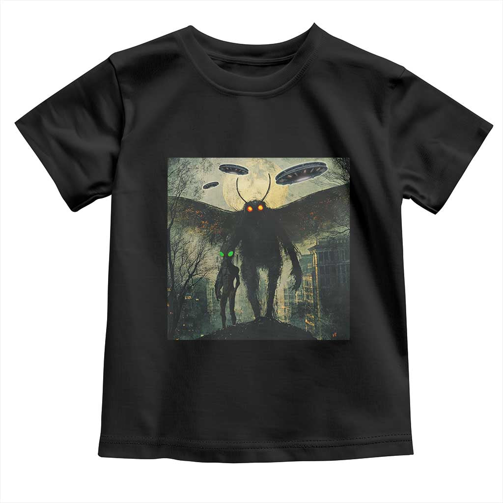 Mothman Aliens Toddler T Shirt Funny Cryptid Alien UFO TS10 Black Print Your Wear