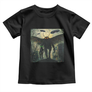 Mothman Aliens Toddler T Shirt Funny Cryptid Alien UFO TS10 Black Print Your Wear