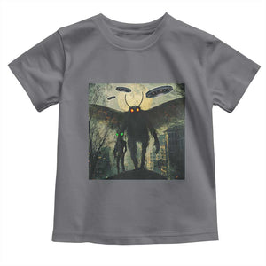 Mothman Aliens Toddler T Shirt Funny Cryptid Alien UFO TS10 Charcoal Print Your Wear