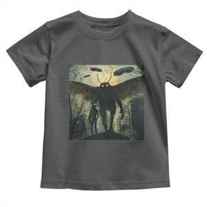 Mothman Aliens Toddler T Shirt Funny Cryptid Alien UFO TS10 Dark Heather Print Your Wear