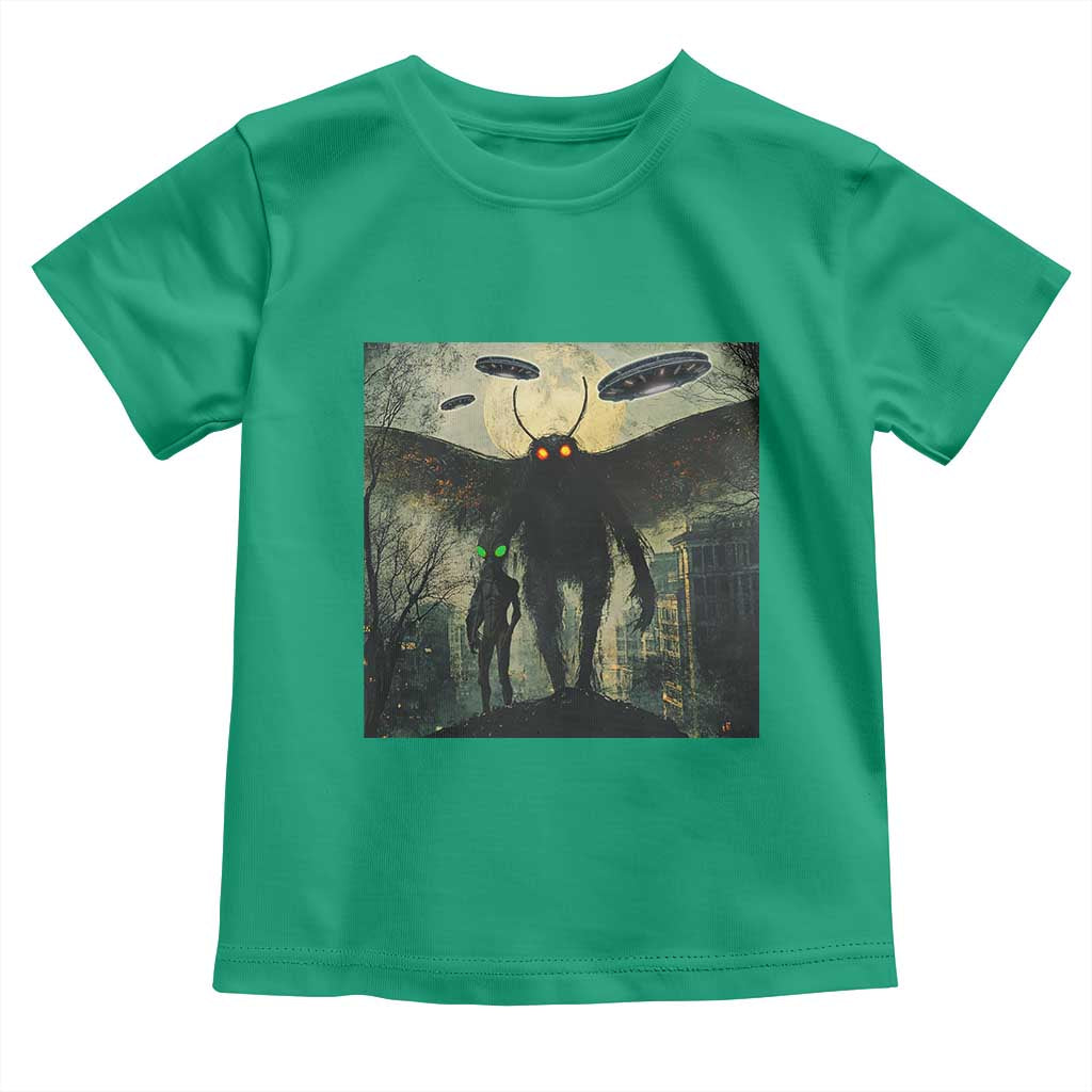 Mothman Aliens Toddler T Shirt Funny Cryptid Alien UFO TS10 Irish Green Print Your Wear