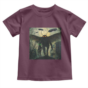 Mothman Aliens Toddler T Shirt Funny Cryptid Alien UFO TS10 Maroon Print Your Wear