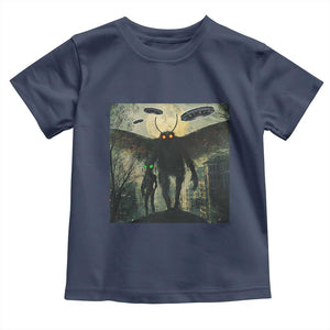 Mothman Aliens Toddler T Shirt Funny Cryptid Alien UFO TS10 Navy Print Your Wear