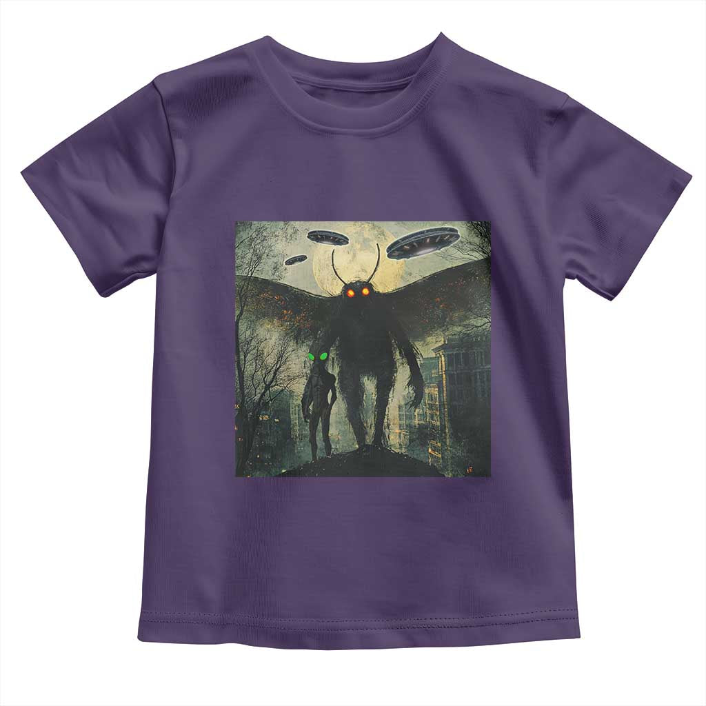 Mothman Aliens Toddler T Shirt Funny Cryptid Alien UFO TS10 Purple Print Your Wear