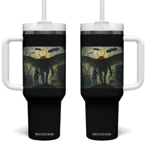 Mothman Aliens Tumbler With Handle Funny Cryptid Alien UFO TS10 One Size: 40 oz Black Print Your Wear
