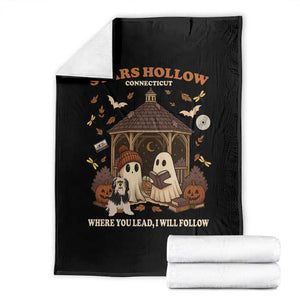 Halloween Stars Hollow Throw Blanket Retro Book Lover Cute Ghost Fall Pumpkin TS10 Black Print Your Wear
