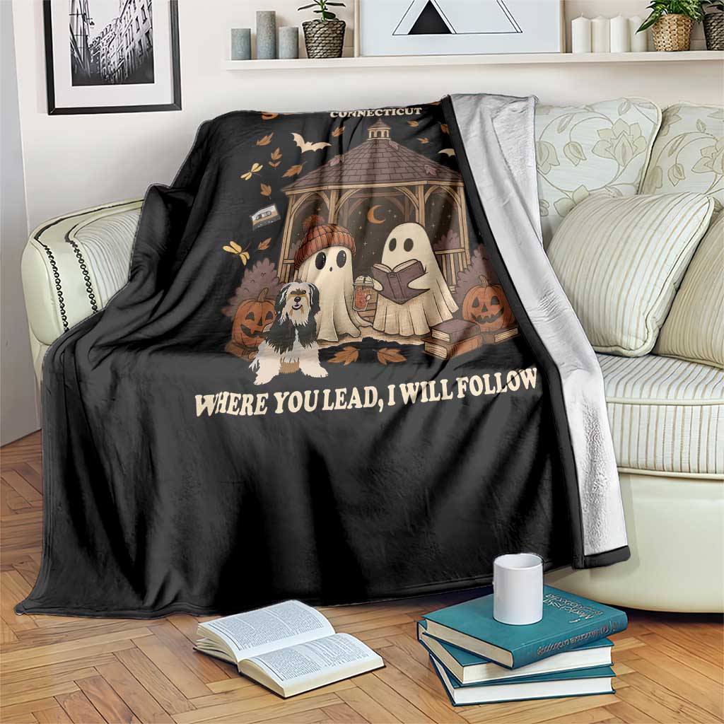 Halloween Stars Hollow Throw Blanket Retro Book Lover Cute Ghost Fall Pumpkin TS10 Print Your Wear