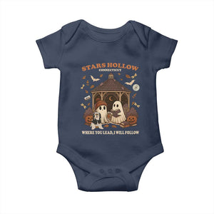 Halloween Stars Hollow Baby Onesie Retro Book Lover Cute Ghost Fall Pumpkin TS10 Navy Print Your Wear