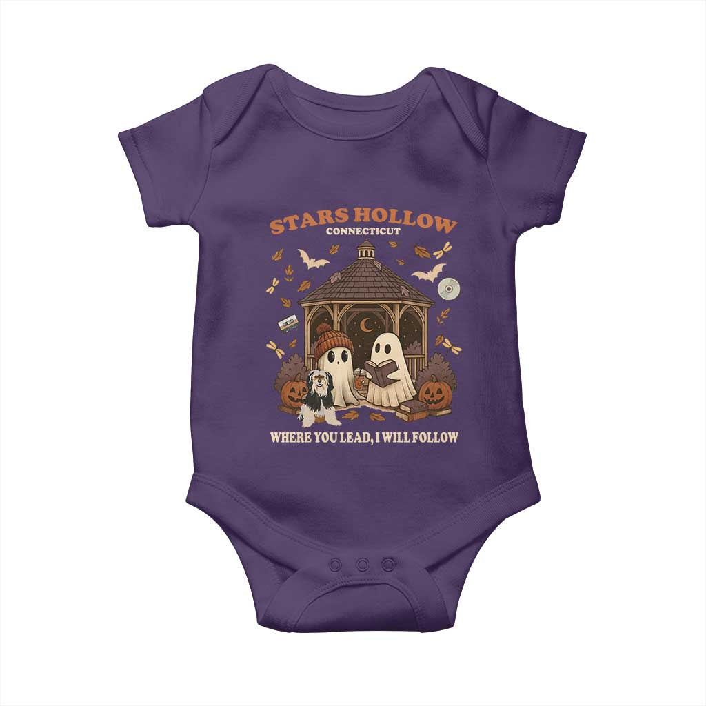 Halloween Stars Hollow Baby Onesie Retro Book Lover Cute Ghost Fall Pumpkin TS10 Purple Print Your Wear