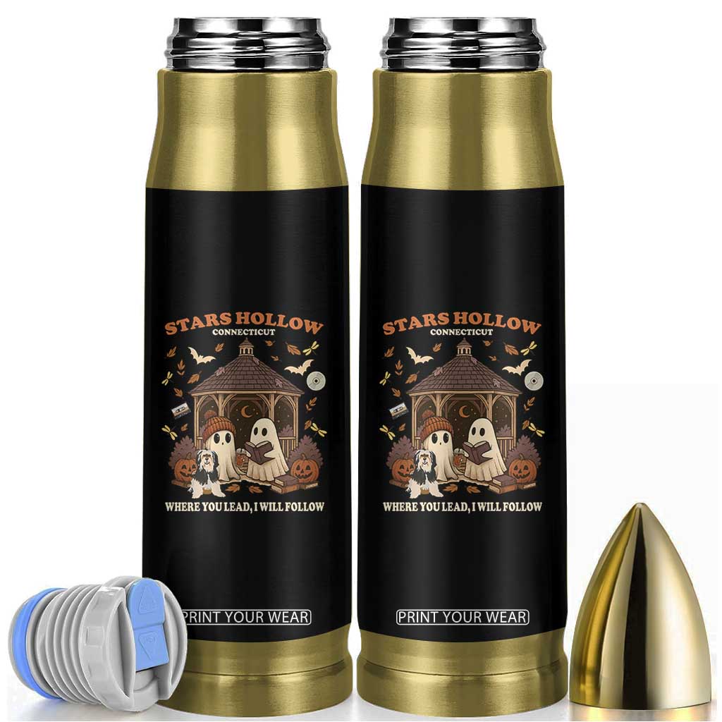 Halloween Stars Hollow Bullet Tumbler Retro Book Lover Cute Ghost Fall Pumpkin TS10 Black Print Your Wear