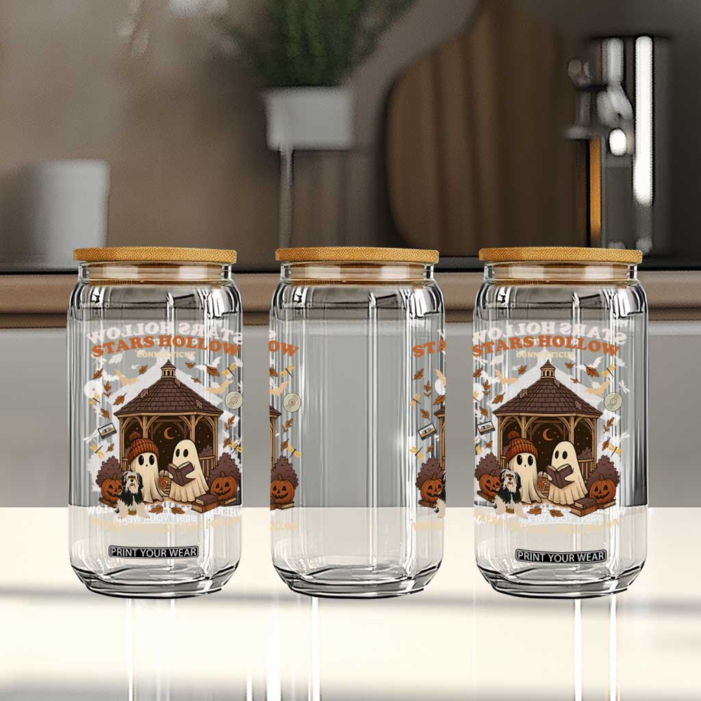 Halloween Stars Hollow Glass Can Retro Book Lover Cute Ghost Fall Pumpkin TS10 Print Your Wear