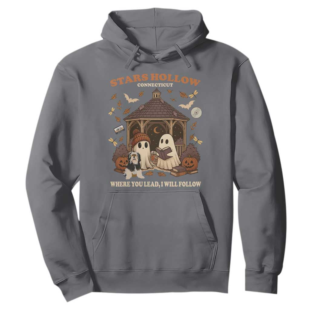 Halloween Stars Hollow Hoodie Retro Book Lover Cute Ghost Fall Pumpkin TS10 Charcoal Print Your Wear