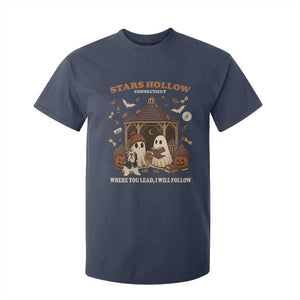 Halloween Stars Hollow T Shirt For Kid Retro Book Lover Cute Ghost Fall Pumpkin TS10 Navy Print Your Wear
