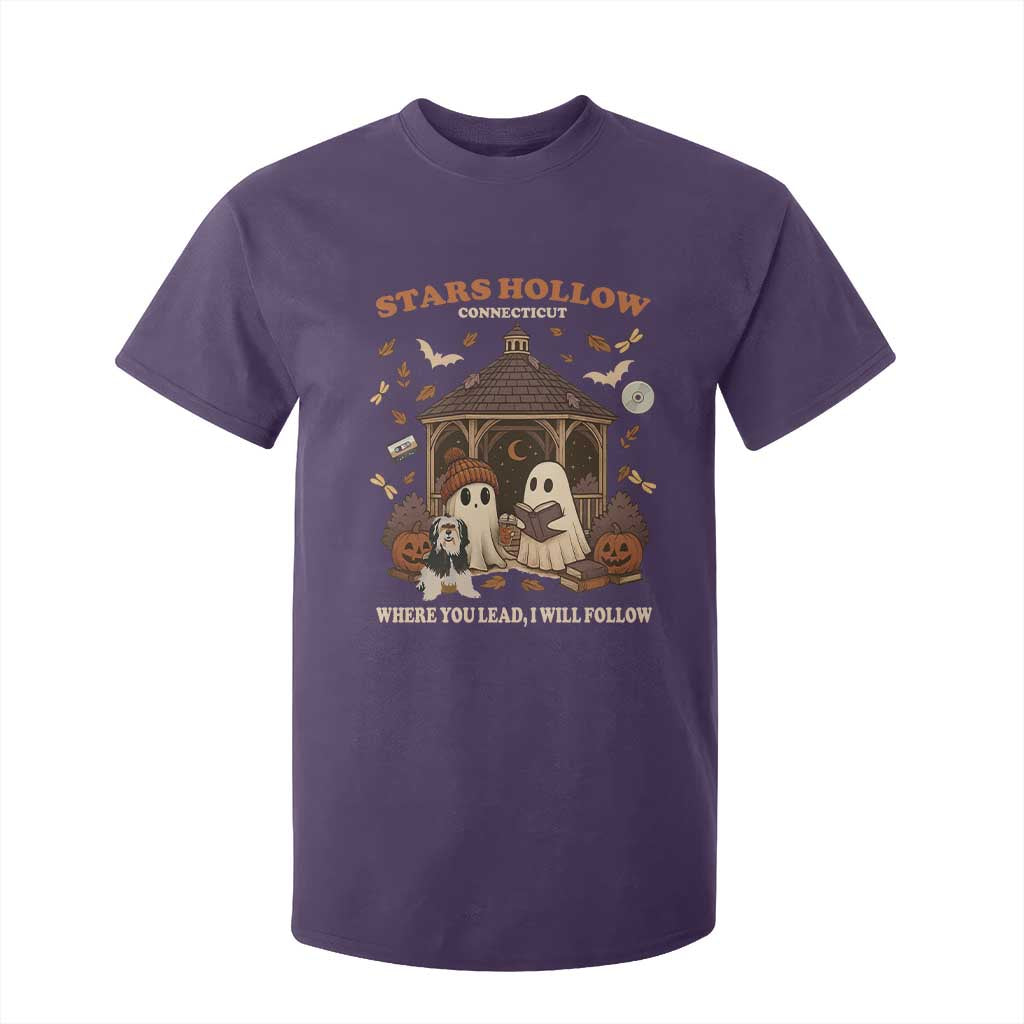 Halloween Stars Hollow T Shirt For Kid Retro Book Lover Cute Ghost Fall Pumpkin TS10 Purple Print Your Wear