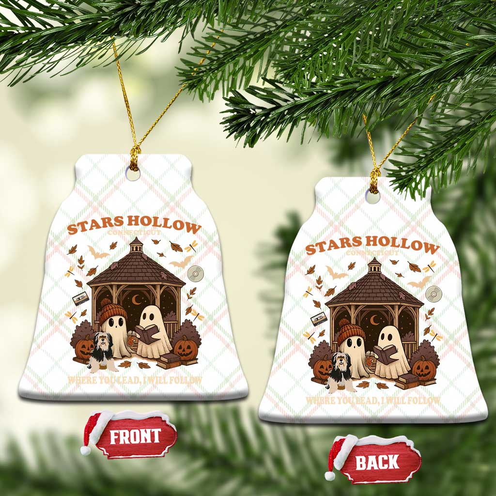 Halloween Stars Hollow Ceramic Ornament Retro Book Lover Cute Ghost Fall Pumpkin TS10 Print Your Wear