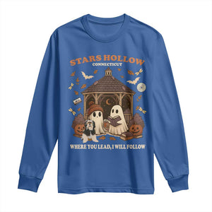 Halloween Stars Hollow Long Sleeve Shirt Retro Book Lover Cute Ghost Fall Pumpkin TS10 Royal Blue Print Your Wear