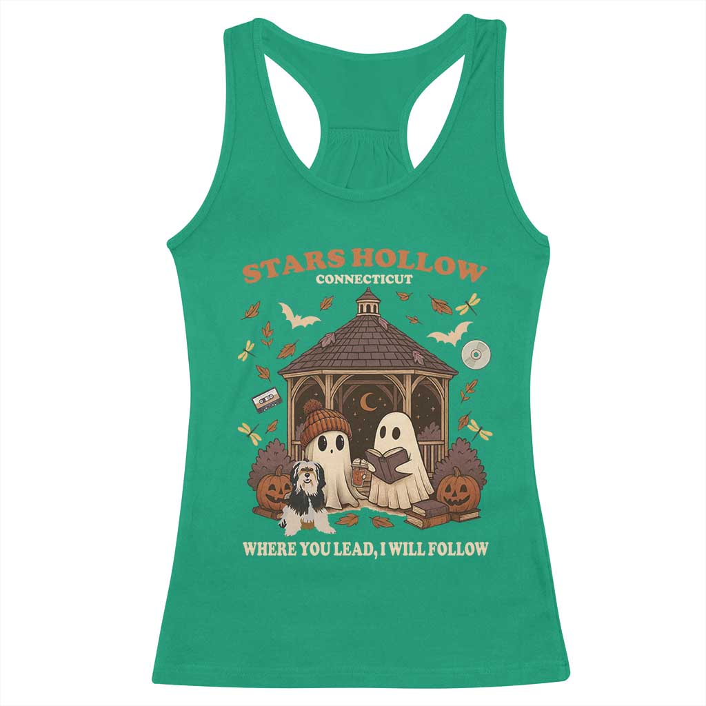 Halloween Stars Hollow Racerback Tank Top Retro Book Lover Cute Ghost Fall Pumpkin TS10 Irish Green Print Your Wear