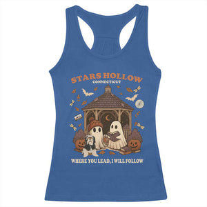 Halloween Stars Hollow Racerback Tank Top Retro Book Lover Cute Ghost Fall Pumpkin TS10 Royal Blue Print Your Wear