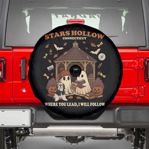 Halloween Stars Hollow Spare Tire Cover Retro Book Lover Cute Ghost Fall Pumpkin TS10 Black Print Your Wear