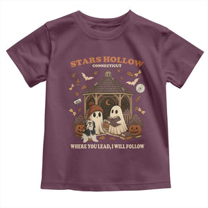 Halloween Stars Hollow Toddler T Shirt Retro Book Lover Cute Ghost Fall Pumpkin TS10 Maroon Print Your Wear